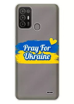 Чехол для Motorola Edge 20 Lite "Pray for Ukraine" из прозрачного силикона