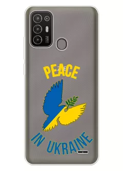 Чехол для Motorola Edge 20 Lite Peace in Ukraine из прозрачного силикона