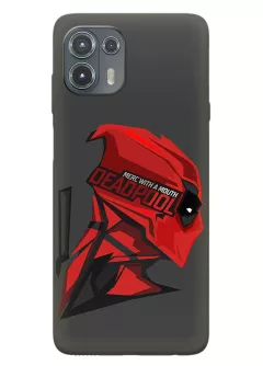 Чехол для Motorola Edge 20 Lite - Дэдпул, Deadpool Merc with a Mouth Уэйд Уилсон крупным планом вектор-арт 