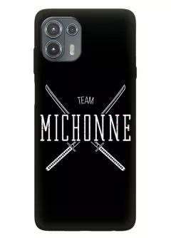 Чехол для Моторола Едж 20 Лайт - Ходячие мертвецы The Walking Dead White Michonne Team Logo 