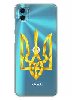 Чехол для Motorola E22sиз прозрачного силикона - Герб Украмны из фигур