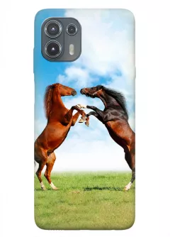Motorola Edge 20 Lite силиконовый чехол с картинкой - Кони