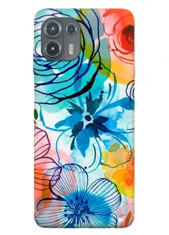 Motorola Edge 20 Lite силиконовый чехол с картинкой - Арт цветы
