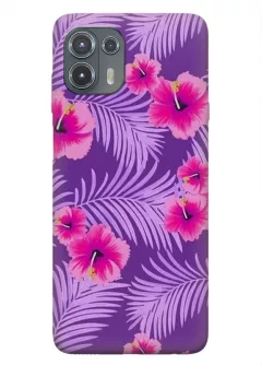 Motorola Edge 20 Lite силиконовый чехол с картинкой - Тропические цветочки