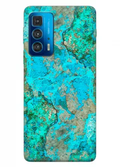Motorola Edge 20 Pro силиконовый чехол с картинкой - Бирюзовый камень