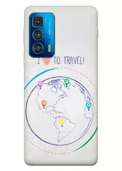 Motorola Edge 20 Pro силиконовый чехол с картинкой - Люблю путешествовать