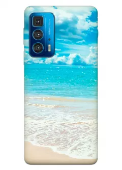 Motorola Edge 20 Pro силиконовый чехол с картинкой - Морской пляж