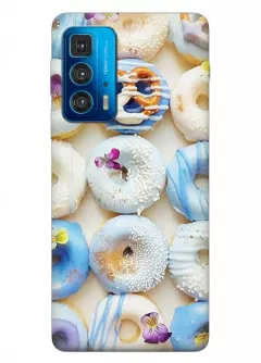 Motorola Edge 20 Pro силиконовый чехол с картинкой - Пончики