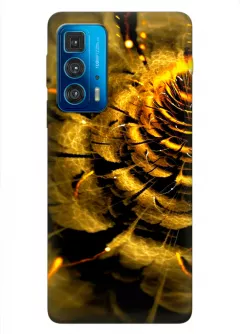 Motorola Edge 20 Pro силиконовый чехол с картинкой - Золотой цветок
