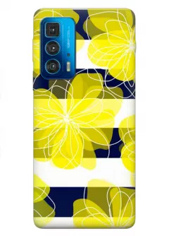 Motorola Edge 20 Pro силиконовый чехол с картинкой - Желтые цветы