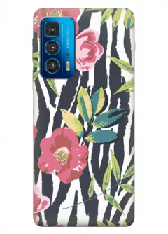 Motorola Edge 20 Pro силиконовый чехол с картинкой - Пастельные цветы