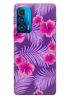 Motorola Edge 20 Pro силиконовый чехол с картинкой - Тропические цветочки