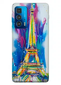 Motorola Edge 20 Pro силиконовый чехол с картинкой - Отдых в Париже