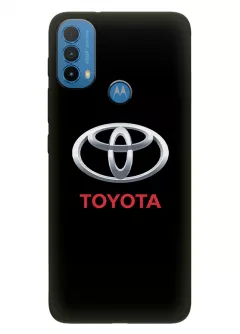 Чехол для Моторола Е30 из силикона - Toyota Тойота классический логотип крупным планом и название