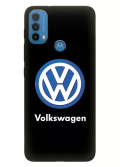 Бампер для Моторола Е30 из силикона - Volkswagen Фольксваген классический логотип крупным планом и название