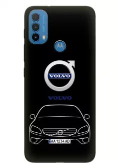 Наладка для Моторола Е30 из силикона - Volvo Вольво логотип и автомобиль машина S40 S60 S70 S80 S90 C30 C70 V40 V50 V60 V70 XC70 вектор-арт купе седан с номерным знаком