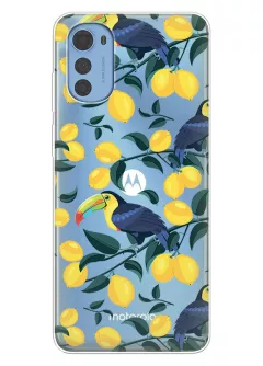 Радостный чехол для Motorola E32 / E32s с принтом - Туканы и лимоны