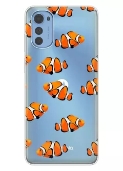 Motorola E32 / E32s силиконовый чехол с рыбками