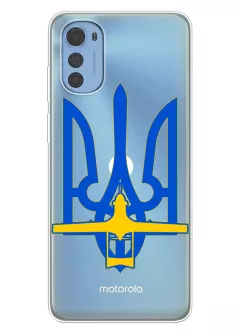 Чехол для Motorola E32 / E32s с актуальным дизайном - Байрактар + Герб Украины