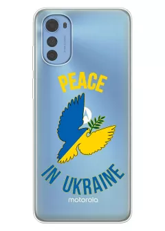 Чехол для Motorola E32 / E32s Peace in Ukraine из прозрачного силикона