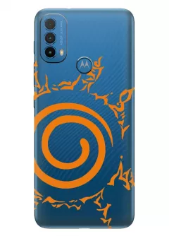 Чехол для Motorola E40 из прозрачного силикона - Naruto Шаринган все виды