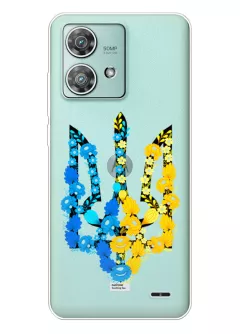 Чехол для Motorola Motorola Edge 40 Neo из прозрачного силикона - Герб Украины в цветах