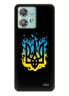 Чехол на Motorola Motorola Edge 40 Neo с справедливым гербом и огнем Украины