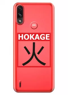 Чехол для Motorola E7i Power  из прозрачного силикона - Naruto Hokage Logo