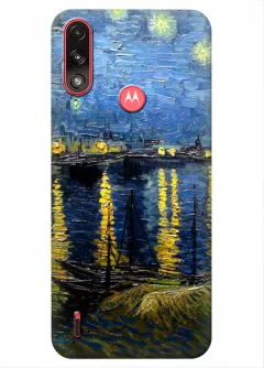 Motorola E7 Power силиконовый чехол с картинкой - Ван Гог. Фрагмент