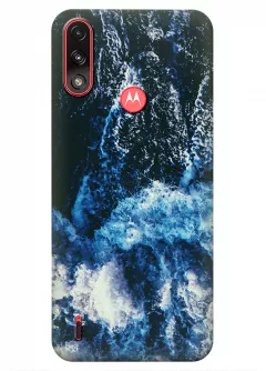 Motorola E7 Power силиконовый чехол с картинкой - Шторм в океане
