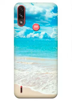 Motorola E7 Power силиконовый чехол с картинкой - Морской пляж