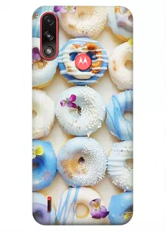 Motorola E7 Power силиконовый чехол с картинкой - Пончики
