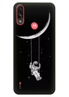Motorola E7 Power силиконовый чехол с картинкой - Качеля на луне