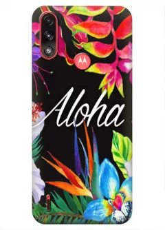 Чехол для Motorola E7 Power с картинкой - Aloha Flowers