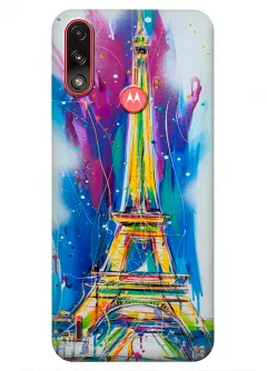 Motorola E7 Power силиконовый чехол с картинкой - Отдых в Париже