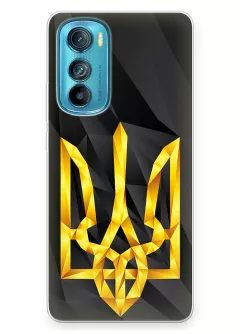 Чехол на Motorola Edge 30 с геометрическим гербом Украины