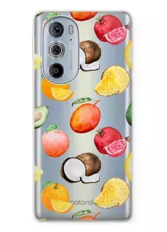 Чехол для Motorola Edge 30 Pro с картинкой вкусных и полезных фруктов