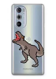 Чехол для Motorola Edge 30 Pro с принтом - Пиксельный динозавр