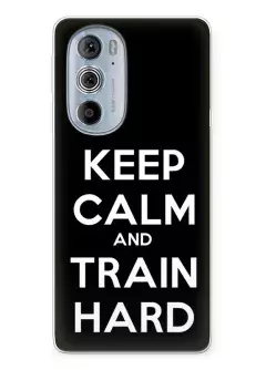 Motorola Edge 30 Pro спортивный защитный чехол - Keep Calm and Train Hard