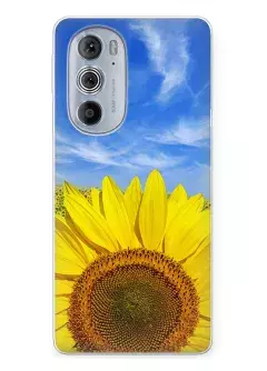 Красочный чехол на Motorola Edge 30 Pro с цветком солнца - Подсолнух