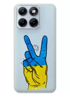 Прозрачный силиконовый чехол на Motorola Edge 70 Fusion - Мир Украине / Ukraine Peace