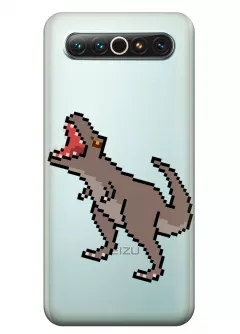 Чехол для Meizu 17 - Пиксельный динозавр