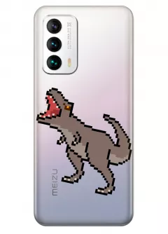 Чехол для Meizu 18 - Пиксельный динозавр