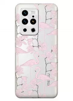 Чехол для Meizu 18 Pro - Розовые фламинго