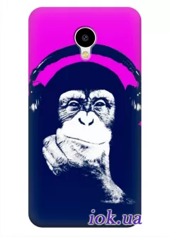Чехол с обезьяной в наушниках для Meizu M1