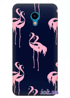 Чехол для Meizu M3e - Фламинго
