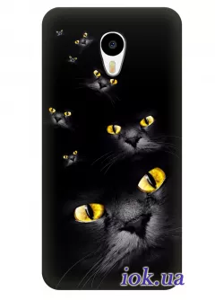 Чехол для Meizu M3 Note - Черные коты