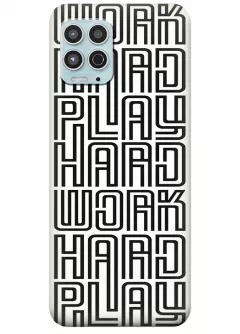 Motorola G100 силиконовый чехол с картинкой - Hard work/play
