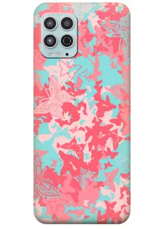 Motorola G100 силиконовый чехол с картинкой - Розовые бабочки