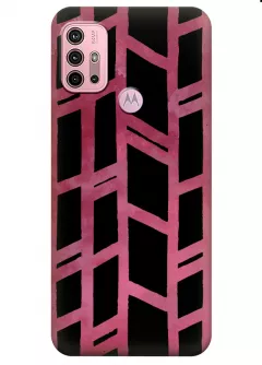 Motorola G20 силиконовый чехол с картинкой - Розовый тростник